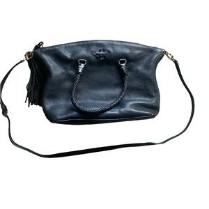 Large black leather Tory Burch handbag